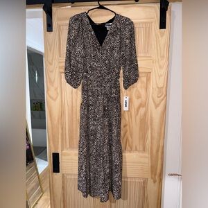 DKNY Black and Cream Maxi Dress